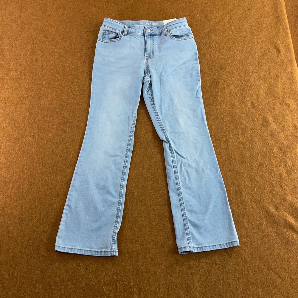 Cat & Jack Girls 14 Blue Light Wash Super Stretch Bootcut Jeans NWT